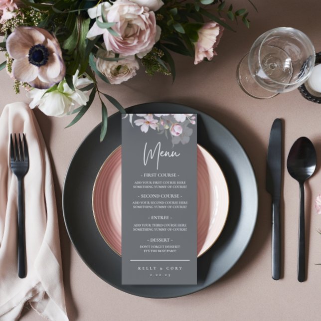 Cherry Blossom Menu Mariage Dîner (Créateur téléchargé)