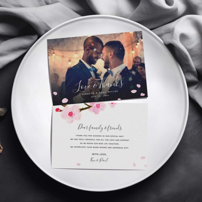 Cherry Blossom Merci Carte photo (Créateur téléchargé)