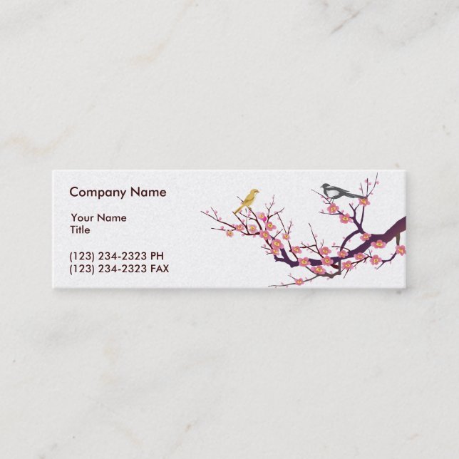 Cherry Blossom Mini Business Card (Front)