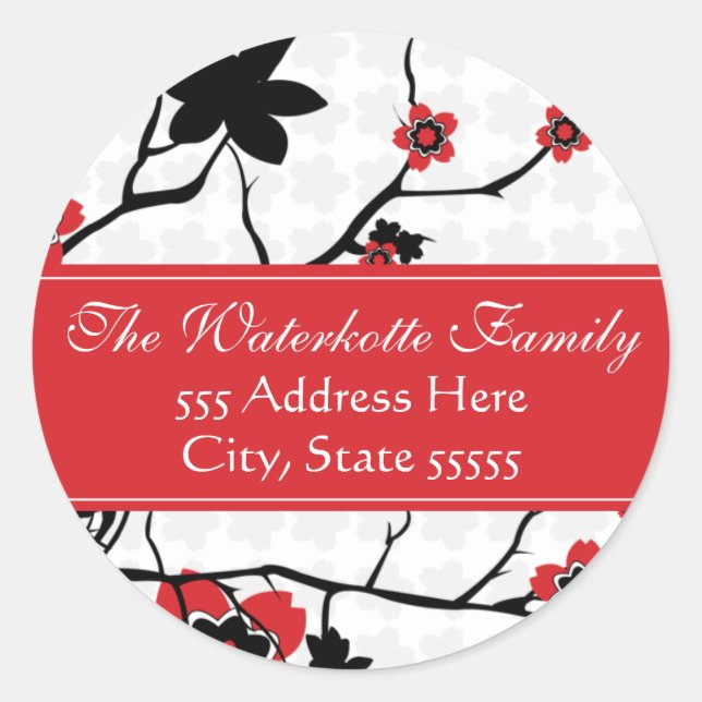Cherry Blossom Modern Address Labels (Front)