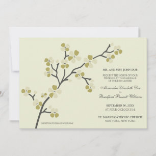 Cherry Blossom Modern Wedding Invitation :: olive