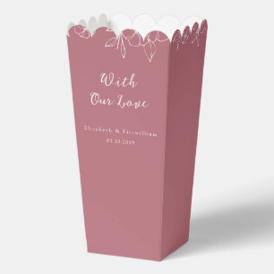 Cherry Blossom Monogram Crest With Our Love Pink  Favor Box