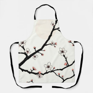 Cherry Blossom Moon Minimal Pattern Apron