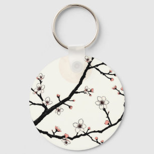 Cherry Blossom Moon Minimal Pattern Keychain