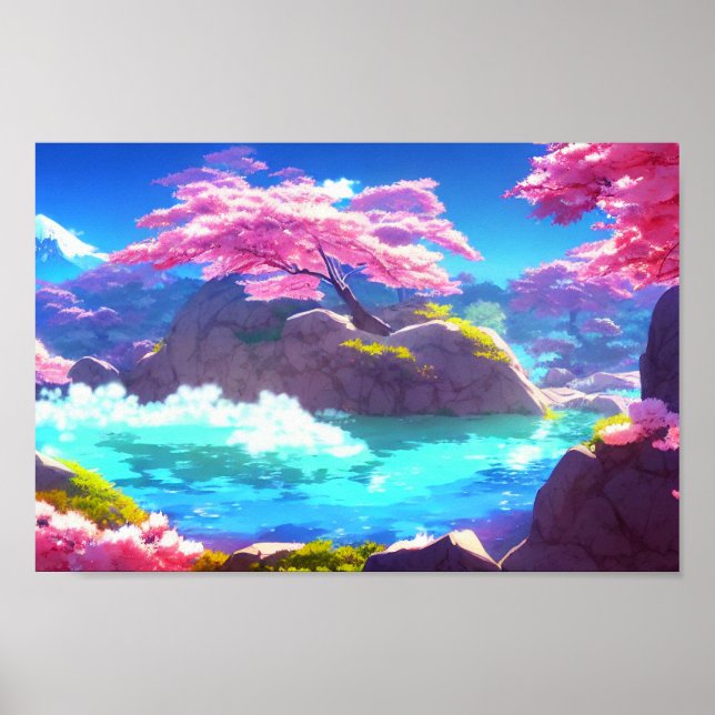 Cherry Blossom Mountain Poster (Front)