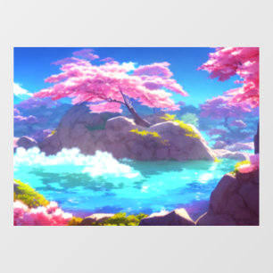 Cherry Blossom Mountain Window Cling