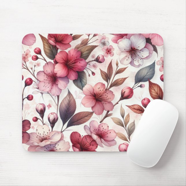 Cherry Blossom Mouse Pad (With Mouse)