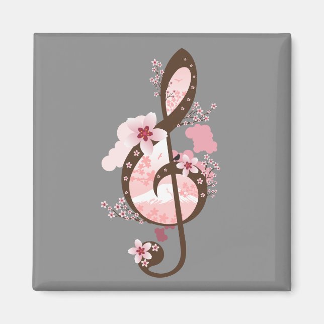 Cherry Blossom Music Magnet (Front)