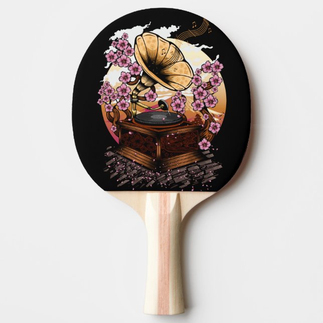 Cherry Blossom Musical Ping Pong Paddle (Front)