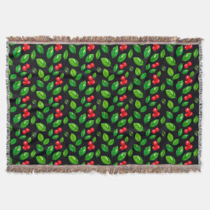 🌿 Cherry Blossom Nature Green Leaf Cozy Design Throw Blanket
