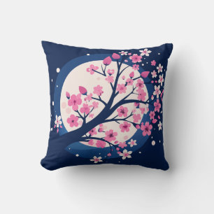 Cherry Blossom Nights Throw Pillow