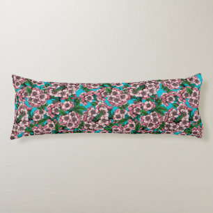 Cherry blossom on blue body pillow