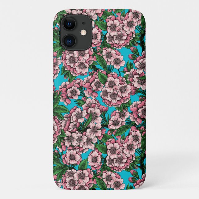 Cherry blossom on blue Case-Mate iPhone case (Back)