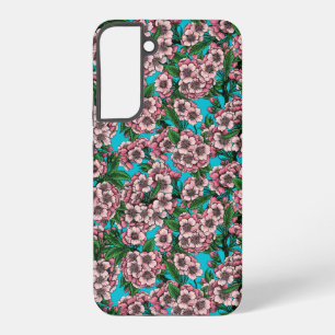 Cherry blossom on blue samsung galaxy case