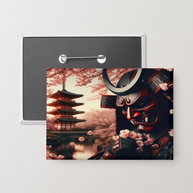 Cherry Blossom Oni Button (Front/Back)