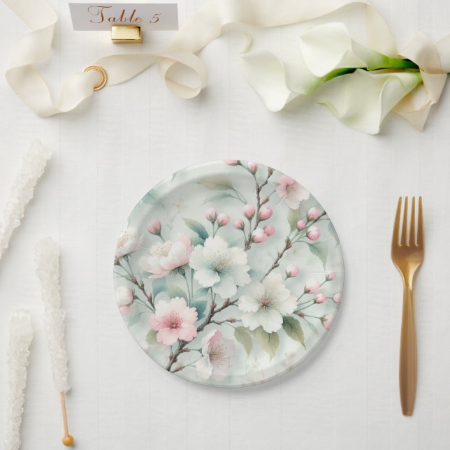 Cherry Blossom Paper Plate (Wedding)