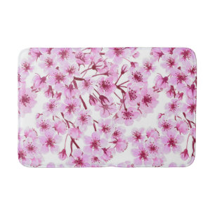 Cherry blossom pattern bath mat