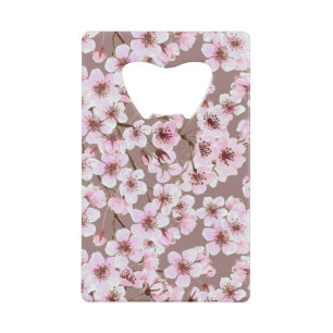 Cherry blossom pattern credit card bottle opener