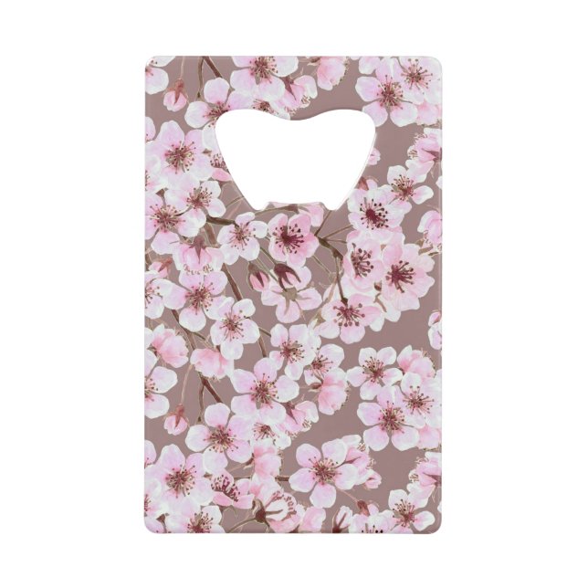 Cherry blossom pattern credit card bottle opener (Front)