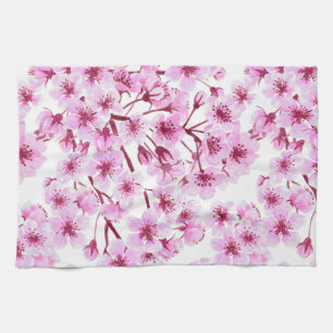 Cherry blossom pattern kitchen towel
