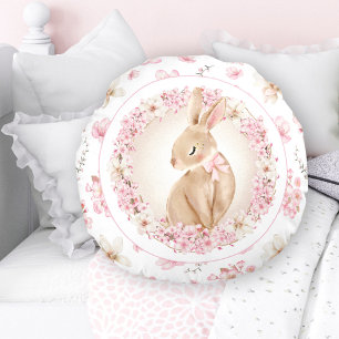 CHERRY BLOSSOM PATTERN NURSERY ROUND PILLOW