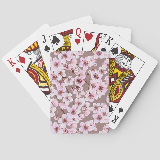 Cherry blossom pattern playing cards (Back)