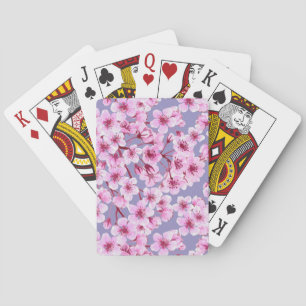 Cherry blossom pattern playing cards