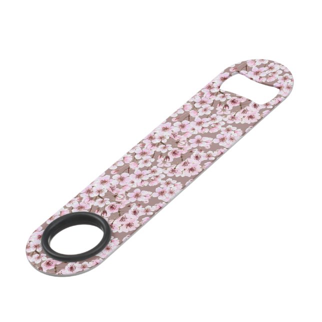 Cherry blossom pattern speed bottle opener (Front Angled)