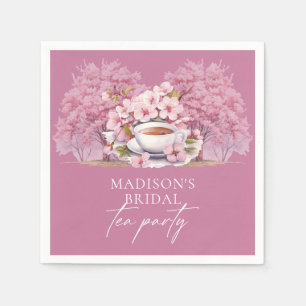 Cherry Blossom Personalized Bridal Tea Shower Napkin