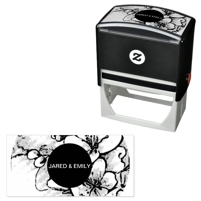 Cherry Blossom Personalized Self-Inking Stamp (In Situ)