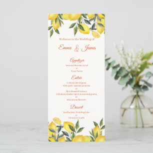 Cherry Blossom Personalized Wedding Menu Card