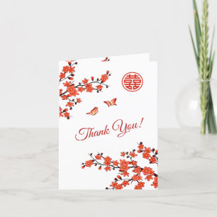 Cherry Blossom Photo Mariage chinois Merci