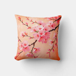 Cherry Blossom Pillow – Elegant Sakura Throw Cushi