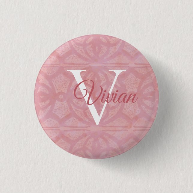 Cherry Blossom Pink 1 Inch Round Button (Front)