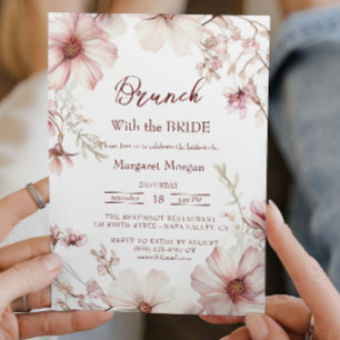 Cherry Blossom Pink And White Brunch With Bride Invitation