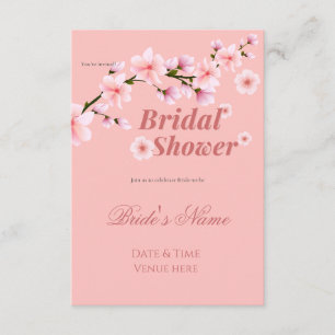 Cherry Blossom Pink Bridal Shower Invitation