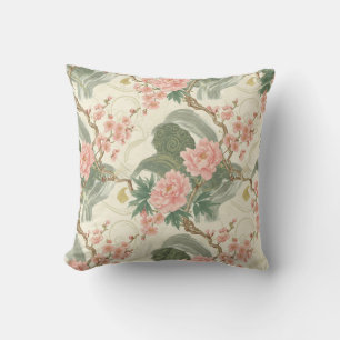 Cherry Blossom Pink floral throw pillows 