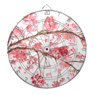 Cherry blossom pink flowers floral Sakura Asian Dartboard