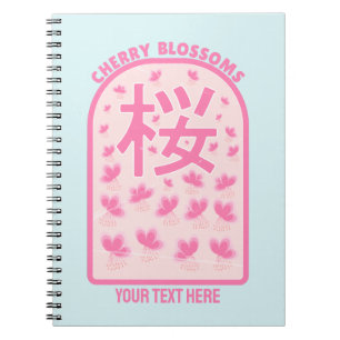 Cherry blossom pink flowers Japan Notebook