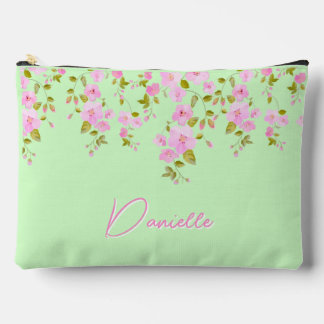 Cherry Blossom Pink & Green Pretty Custom  Accessory Pouch
