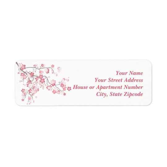 Cherry Blossom Pink Label Return Address Label
