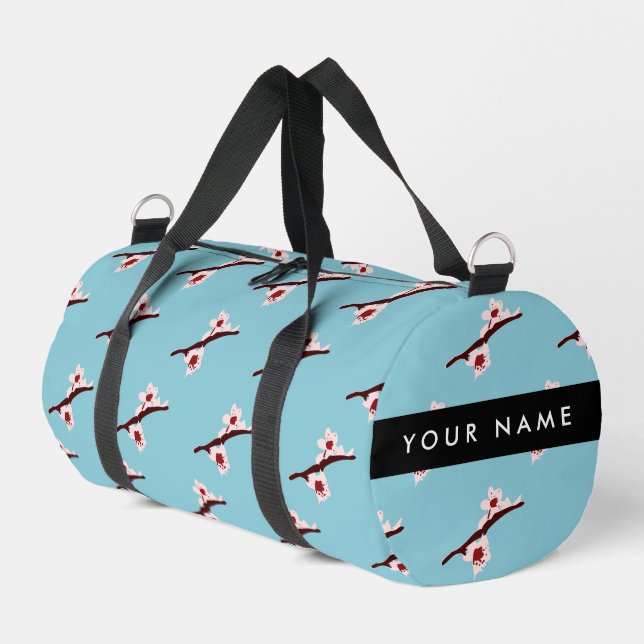 Cherry Blossom, Pink Sakura, Your Name Duffle Bag (Left Corner)