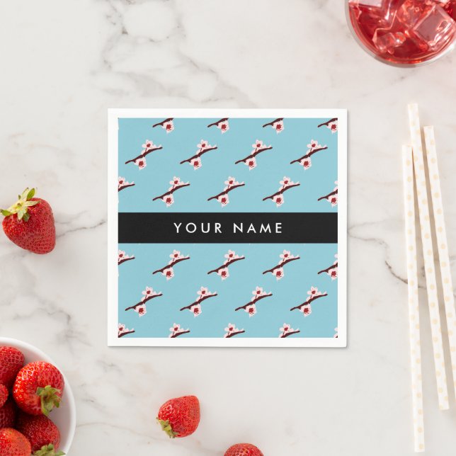Cherry Blossom, Pink Sakura, Your Name Napkin (Insitu)