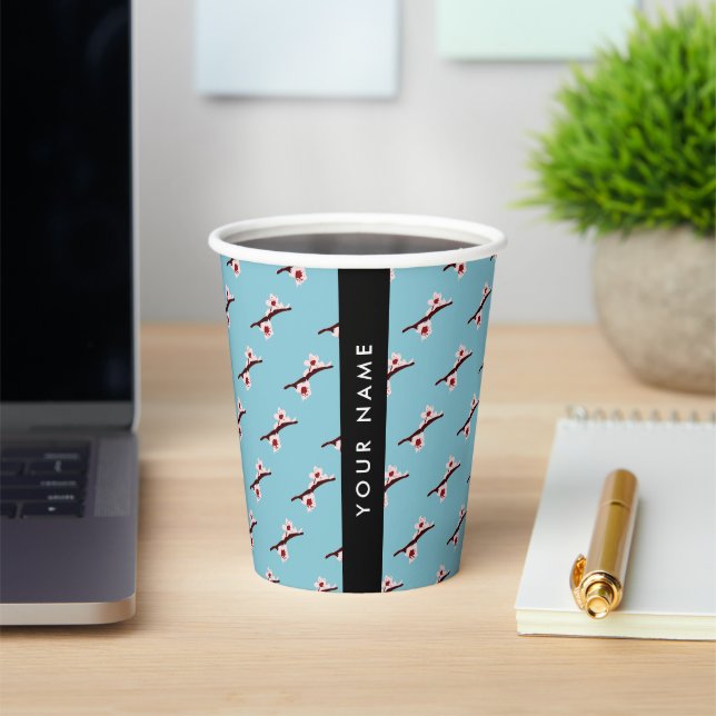 Cherry Blossom, Pink Sakura, Your Name Paper Cups (Insitu)