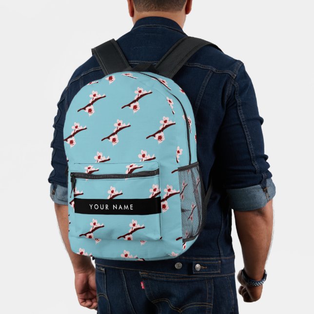 Cherry Blossom, Pink Sakura, Your Name Printed Backpack (Insitu (Model))