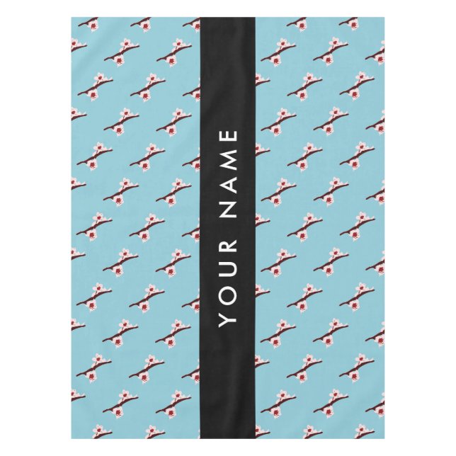 Cherry Blossom, Pink Sakura, Your Name Tablecloth (Front)