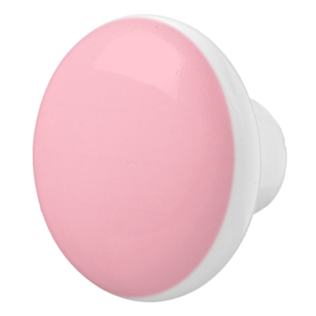 Cherry Blossom Pink Solid Colour Ceramic Knob (Right)
