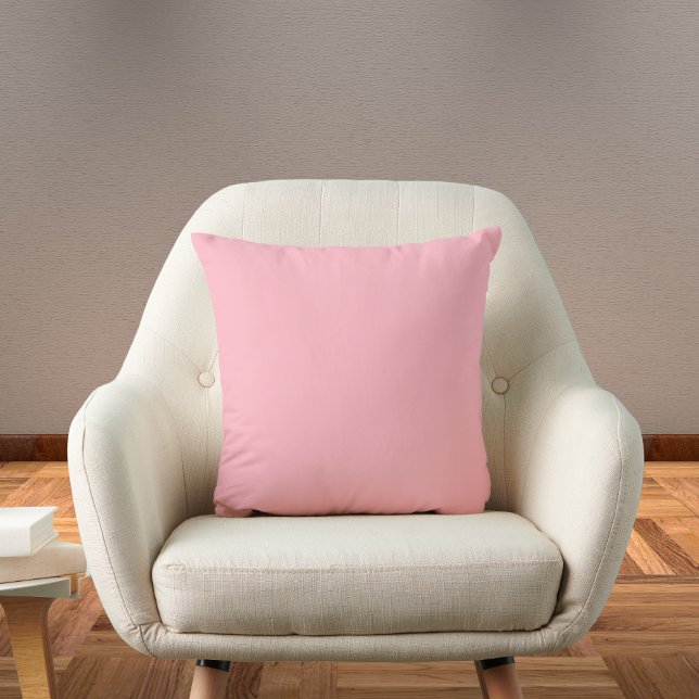 Cherry Blossom Pink Solid Colour Throw Pillow (Creator Uploaded)