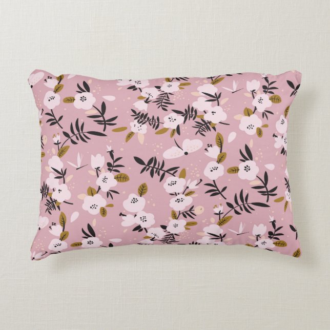 Cherry Blossom Pink: Tender Spring Accent Pillow (Front)