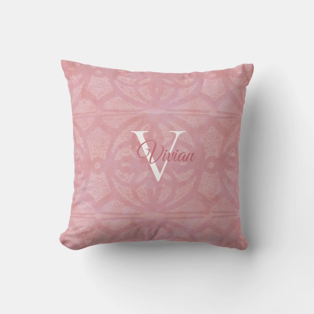 Cherry Blossom Pink Throw Pillow (Front)